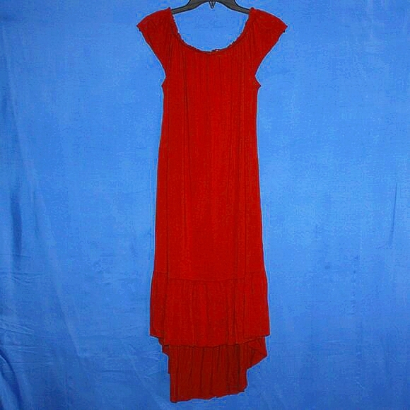 Excuse Me I Have To Go Be Awesome Rust Off-Shoulder Maxi Dress - Women's Size S - Picture 4 of 7